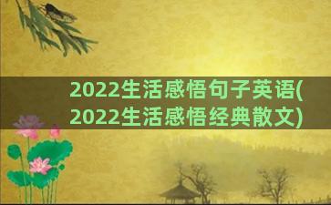 2022生活感悟句子英语(2022生活感悟经典散文)