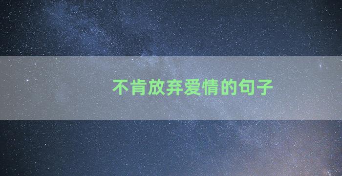 不肯放弃爱情的句子