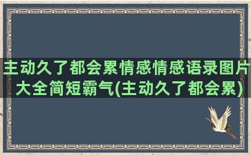 主动久了都会累情感情感语录图片大全简短霸气(主动久了都会累)