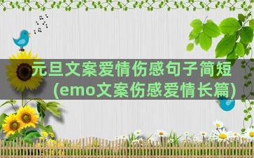 元旦文案爱情伤感句子简短(emo文案伤感爱情长篇)