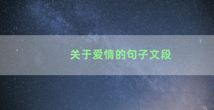 关于爱情的句子文段