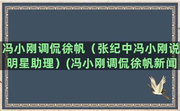 冯小刚调侃徐帆（张纪中冯小刚说明星助理）(冯小刚调侃徐帆新闻)