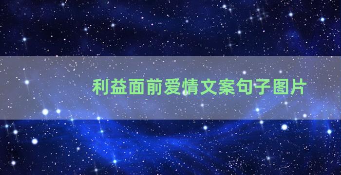 利益面前爱情文案句子图片