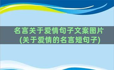 名言关于爱情句子文案图片(关于爱情的名言短句子)