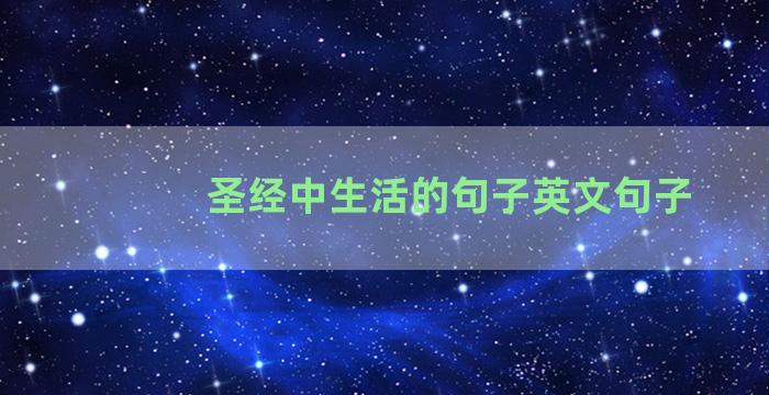 圣经中生活的句子英文句子