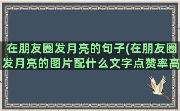 在朋友圈发月亮的句子(在朋友圈发月亮的图片配什么文字点赞率高)