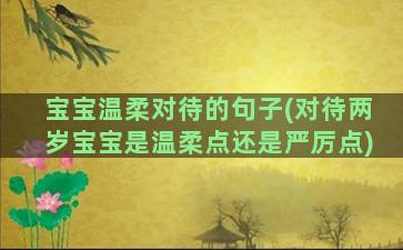 宝宝温柔对待的句子(对待两岁宝宝是温柔点还是严厉点)