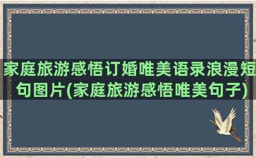 家庭旅游感悟订婚唯美语录浪漫短句图片(家庭旅游感悟唯美句子)