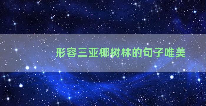 形容三亚椰树林的句子唯美