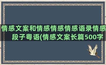 情感文案和情感情感情感语录情感段子粤语(情感文案长篇500字)