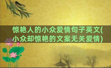 惊艳人的小众爱情句子英文(小众却惊艳的文案无关爱情)