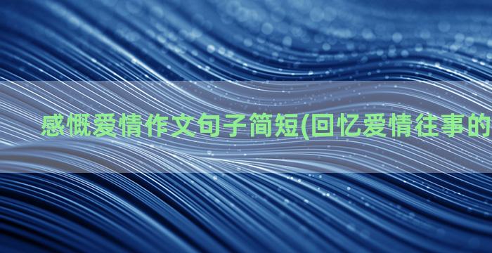 感慨爱情作文句子简短(回忆爱情往事的感慨句子)