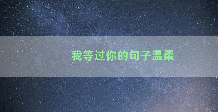 我等过你的句子温柔