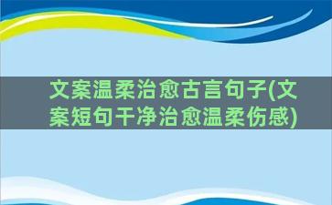 文案温柔治愈古言句子(文案短句干净治愈温柔伤感)