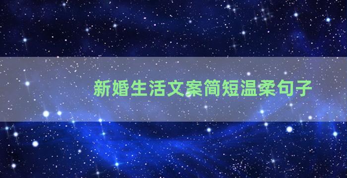 新婚生活文案简短温柔句子