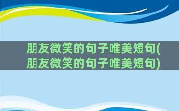 朋友微笑的句子唯美短句(朋友微笑的句子唯美短句)