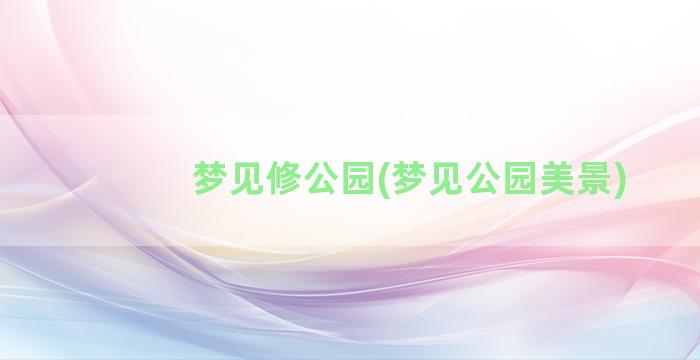 梦见修公园(梦见公园美景)