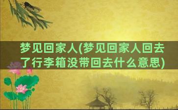 梦见回家人(梦见回家人回去了行李箱没带回去什么意思)