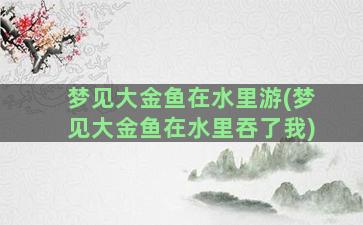 梦见大金鱼在水里游(梦见大金鱼在水里吞了我)