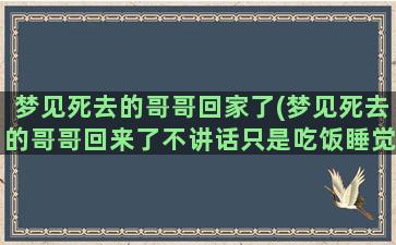 梦见死去的哥哥回家了(梦见死去的哥哥回来了不讲话只是吃饭睡觉)