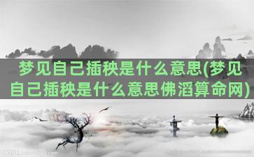 梦见自己插秧是什么意思(梦见自己插秧是什么意思佛滔算命网)