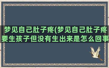 梦见自己肚子疼(梦见自己肚子疼要生孩子但没有生出来是怎么回事)