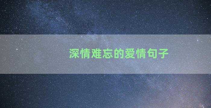 深情难忘的爱情句子