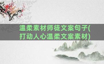 温柔素材师徒文案句子(打动人心温柔文案素材)