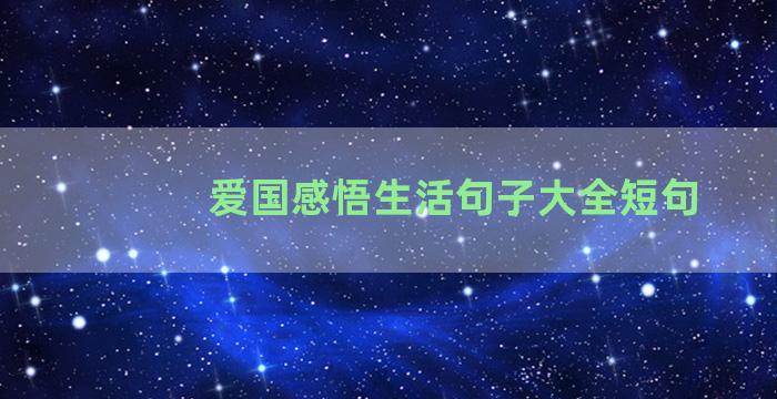 爱国感悟生活句子大全短句