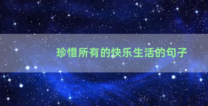 珍惜所有的快乐生活的句子