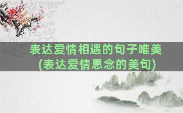 表达爱情相遇的句子唯美(表达爱情思念的美句)