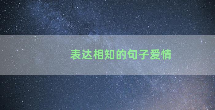 表达相知的句子爱情