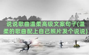 说说歌曲温柔高级文案句子(温柔的歌曲配上自己照片发个说说)