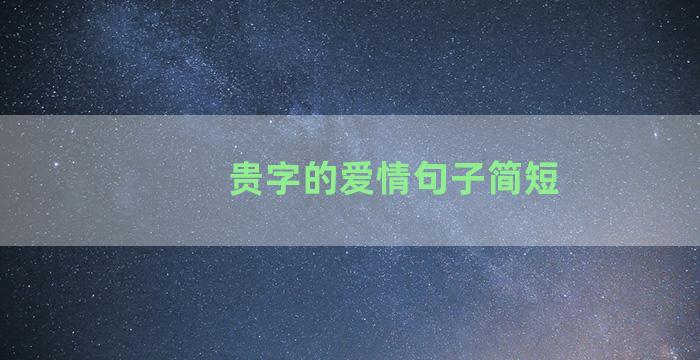 贵字的爱情句子简短