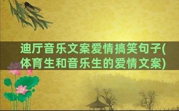 迪厅音乐文案爱情搞笑句子(体育生和音乐生的爱情文案)