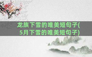 龙族下雪的唯美短句子(5月下雪的唯美短句子)